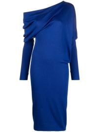 TOM FORD draped-detail off-shoulder Midi Dress - at Farfetch