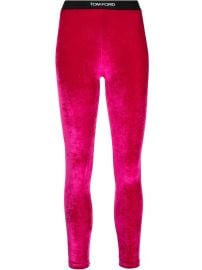TOM FORD logo-waistband high-waisted Leggings Pink at Farfetch