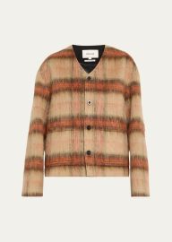 TONYWACK Check Wool-Blend Blouson Jacket - at Bergdorf Goodman