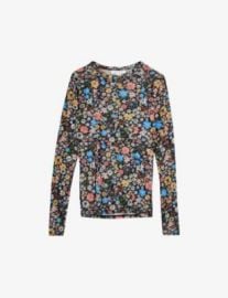 TOPSHOP Floral-print long-sleeved mesh top at Selfridges