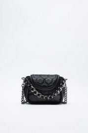 TOPSTITCHED CROSSBODY BAG WITH CHAIN at Zara