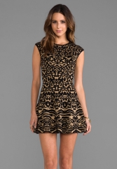 TORN BY RONNY KOBO Malu Dress in CamelBlack - Print at Revolve