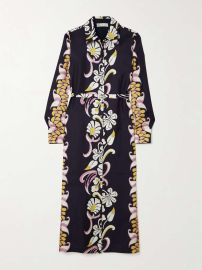 TORY BURCH Belted printed silk-twill shirt dress NET-A-PORTER at Net a Porter