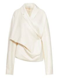 TOTEME Asymmetric Wrap Shirt White at Farfetch
