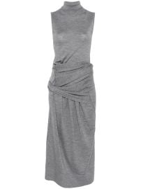 TOTEME Draped Midi Dress Grey at Farfetch