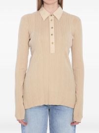TOTEME Knitted Polo Shirt Neutrals MY at Farfetch