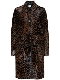 TOTEME leopard-print single-breasted Coat Brown LB at Farfetch