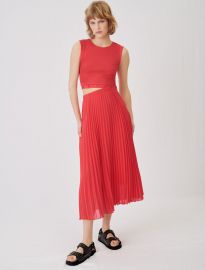 TROMPE L ŒIL JERSEY AND PLEAT DRESS at Maje