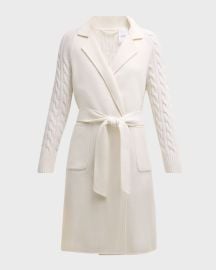 TSE Cashmere Double-Face Cable-Knit Cashmere Coat at Neiman Marcus