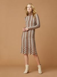 TURTLENECK KNIT WOOL MIDI DRESS at DvF