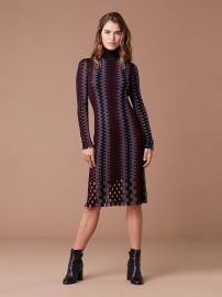 TURTLENECK KNIT WOOL MIDI DRESS at DvF