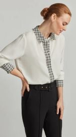 TWEED TRIM BLOUSE Ellen Tracy at Ellen Tracy