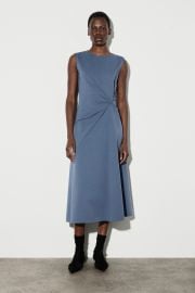 TWIST-DETAIL JERSEY MIDI DRESS - BLUE COS US at COS