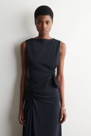 TWIST-DETAIL JERSEY TOP - NAVY COS US at COS