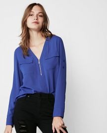 TWO POCKET ZIP FRONT CHELSEA POPOVER at Express