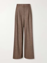 TWP Avery stretch wool and cashmere-blend herringbone wide-leg pants at Net a Porter