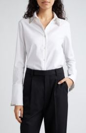 TWP Bessette Crystal Accent Button-Up Shirt at Nordstrom