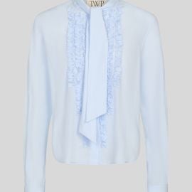 TWP Connor Ruffle Shirt in Baby Blue FIVESTORYNYCOM at Fivestory