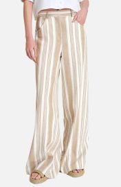 TWP Demie Variegated Stripe Linen & Cotton Wide Leg Pants at Nordstrom
