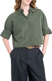 TWP Next Ex Crop Cotton Button-Up Shirt at Nordstrom