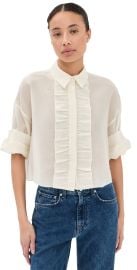 TWP Next Ex Ruffle Button Down Top Ivory XS/S at Shopbop