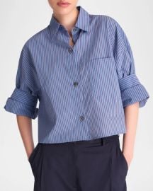 TWP Next Ex Striped Button-Front Shirt at Neiman Marcus