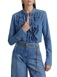 TWP Patti Ruffled Denim Top at Saks Fifth Avenue