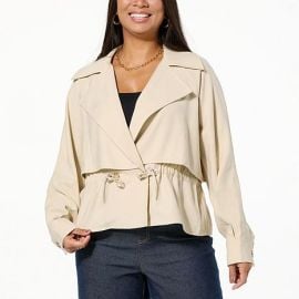 TWRHLL by Christie Brinkley Cropped Trench - 22925487 HSN at HSN
