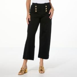 TWRHLL by Christie Brinkley Front Button-Detail Pant - 23017590 HSN at HSN