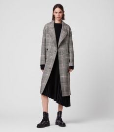 TYLA CHECK TRENCH COAT at All Saints