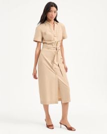 Tabby Midi Dress in Stone Khaki at Veronica Beard