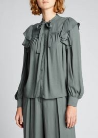 Tabitha Tie-Neck Ruffle Blouse at Bergdorf Goodman