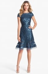 Tadashi Shoji Embellished Lace Fit andamp Flare Dress at Nordstrom