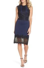 Tadashi Shoji Lace Trim Sheath Dress at Nordstrom