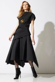 Taffeta Asymmetric Drape Top at Natori