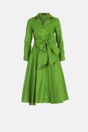 Taffeta shirt dress green at Carolina Herrera