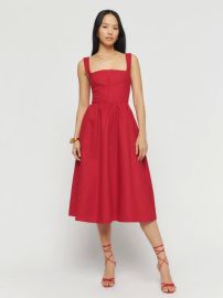 Tagliatelle Linen Dress - Sleeveless Midi Reformation at Reformation