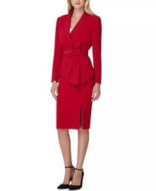 Tahari ASL Asymmetrical Belted Skirt Suit at Macys