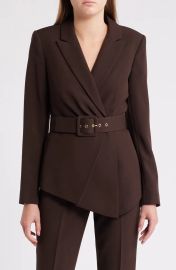 Tahari ASL Belted Asymmetric Jacket and Classic Pants at Nordstrom