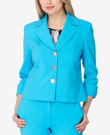 Tahari ASL Cuffed Three-Button Blazer at Macys