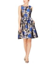 Tahari ASL Metallic Jacquard Bow Fit   Flare Dress   Reviews - Dresses - Women - Macy s at Macys