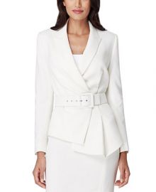 Tahari ASL Petite Belted Asymmetrical Crepe Blazer   Reviews - Wear to Work - Petites - Macy s at Macys