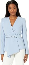 Tahari ASL Women39s Collarless Asymmetrical Belted Jacket at  Womens Clothing store at Amazon