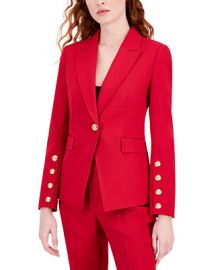 Tahari ASL Womens Buttoned-Sleeve Peak-Lapel Blazer - Macys at Macys