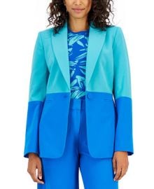 Tahari ASL Womens Colorblocked Boyfriend Blazer - Macys at Macys