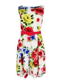 Tahari ASL Womens Floral Print Sleeveless Casual Dress at Amazon