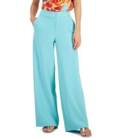 Tahari ASL Womens Mid Rise Front-Zip Wide-Leg Pants - Macys at Macys