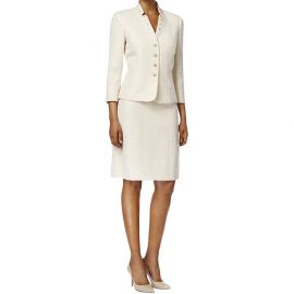 Tahari ASL Womens Petites Jacquard Embellished Skirt Suit at Amazon