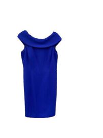 Tahari Arthur S Levine Off Shoulder Sheath Dress Blue Size 10 eBay at eBay