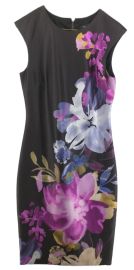 Tahari Arthur S Levine Sheath Dress Size 2 Black With Floral Print Zip eBay at eBay